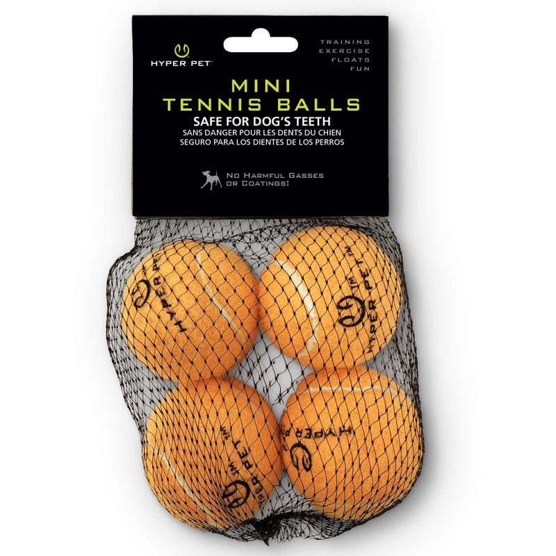 Hyper Pet MINI Tennis Balls for Dogs Safe Dog Toys & Tennis Balls for Exercise, Training, Hyper Pet K9 Kannon Dog Ball Launcher) Bright Colored Interactive Orange Pack of 4 - Image 1